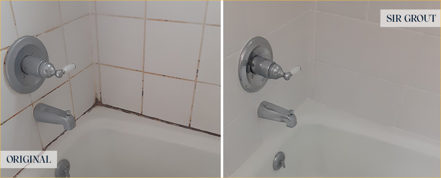 Shower Before and After a Flawless Grout Sealing in Columbus, OH