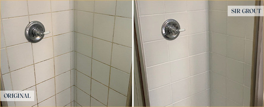 Shower Before and After a Superb Grout Sealing in Columbus, OH